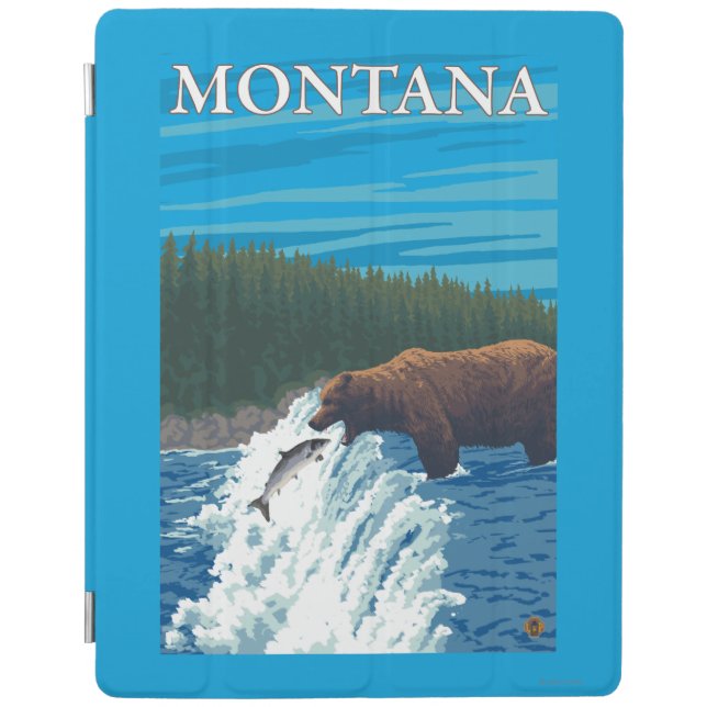 Bear Fishing in River - Montana iPad Smart Cover (Front)