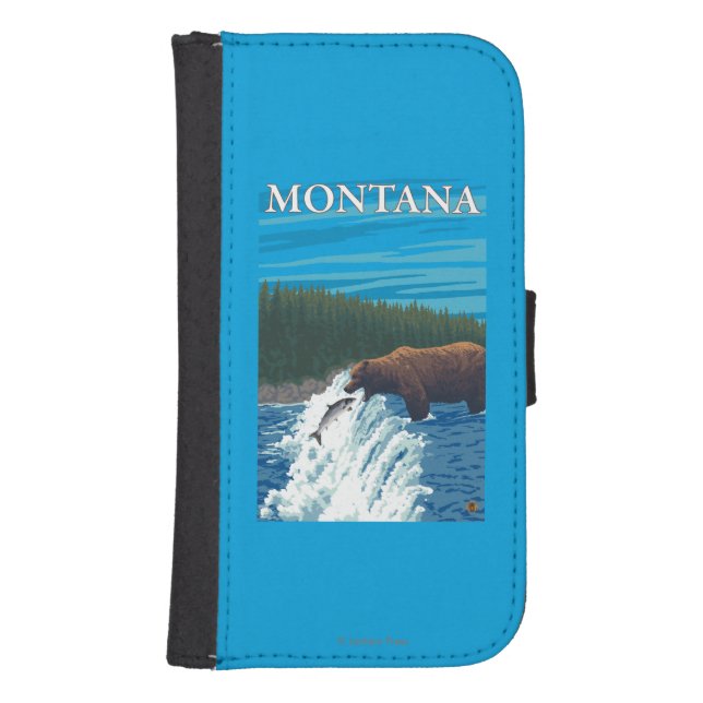 Bear Fishing in River - Montana Samsung Galaxy Wallet Case (Front)