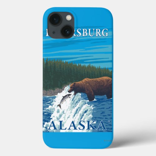 Bear Fishing in River _ Petersburg Alaska iPhone 13 Case