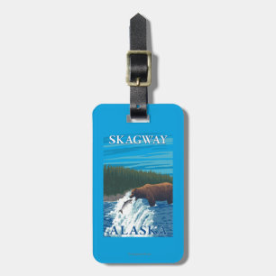 Bear Fishing in River - Skagway, Alaska Luggage Tag