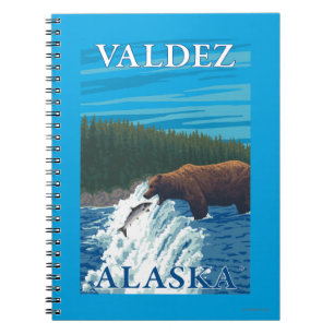 Bear Fishing in River - Valdez, Alaska Notebook