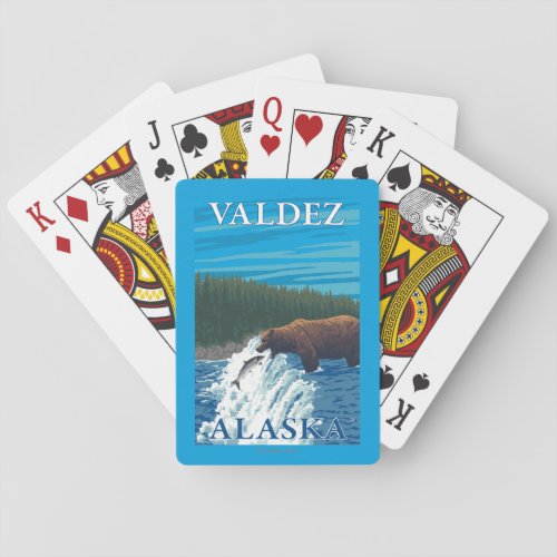 Bear Fishing in River _ Valdez Alaska Poker Cards