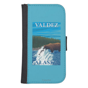 Bear Fishing in River - Valdez, Alaska Samsung S4 Wallet Case