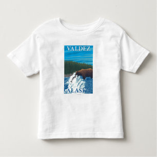 Bear Fishing in River - Valdez, Alaska Toddler T-shirt