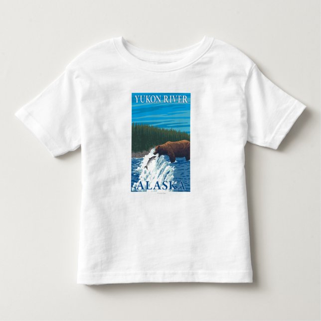 Bear Fishing in River - Yukon River, Alaska Toddler T-shirt (Front)