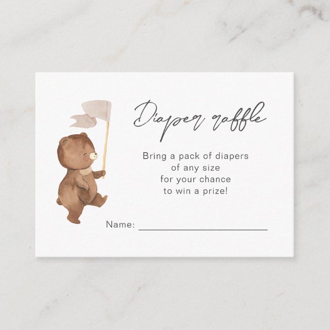Bear Flag Diaper Raffle Enclosure Card (Front)