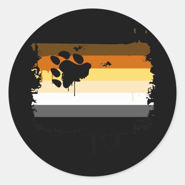 BEAR FLAG DRIPPING CLASSIC ROUND STICKER (Front)