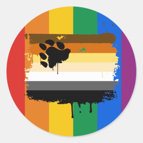 BEAR FLAG DRIPPING CLASSIC ROUND STICKER