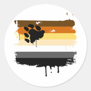 BEAR FLAG DRIPPING CLASSIC ROUND STICKER
