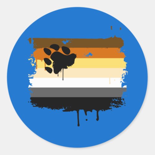 BEAR FLAG DRIPPING CLASSIC ROUND STICKER