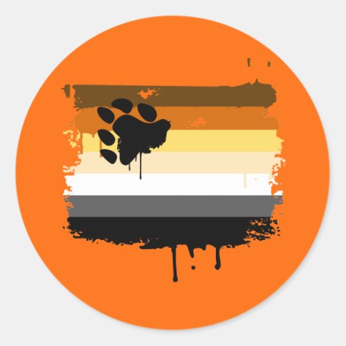 BEAR FLAG DRIPPING CLASSIC ROUND STICKER