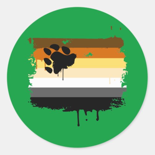 BEAR FLAG DRIPPING CLASSIC ROUND STICKER