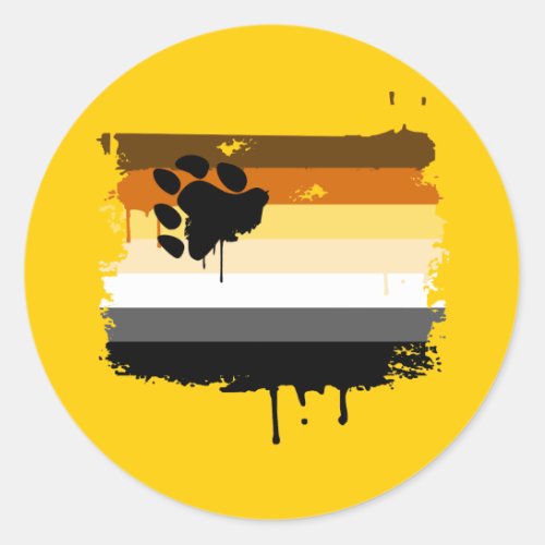 BEAR FLAG DRIPPING CLASSIC ROUND STICKER