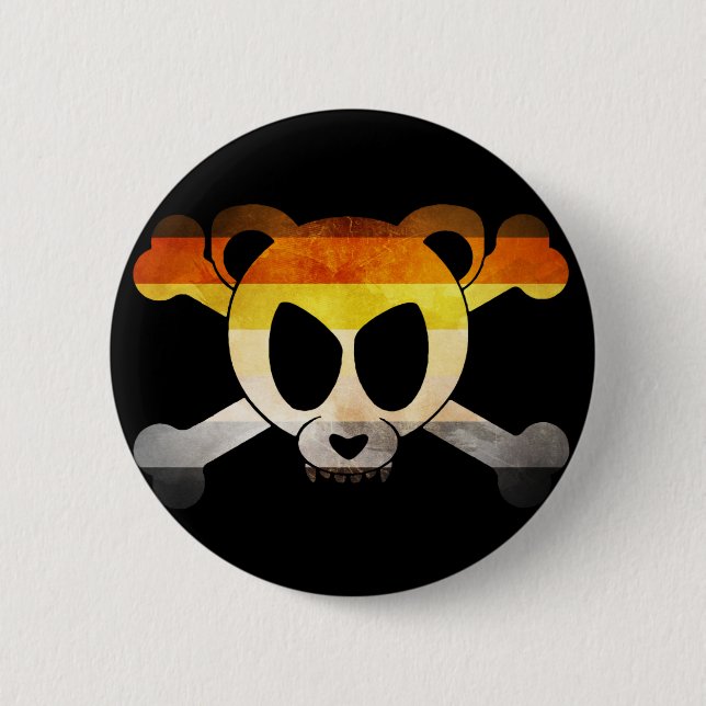 Bear Flag Skull (Gay Badge) Button (Front)
