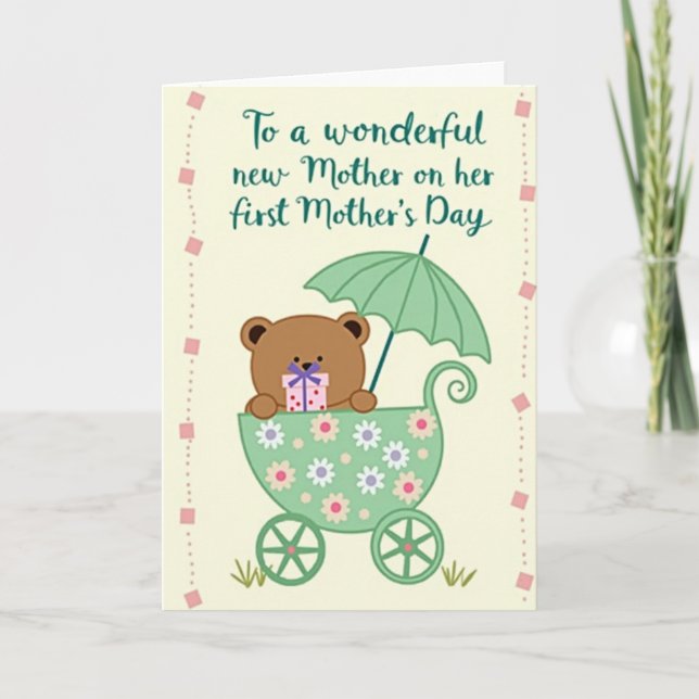 Bear Floral Mothers Day Card (Front)