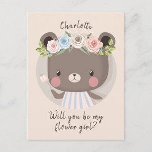 Bear Flower Girl Proposal Card