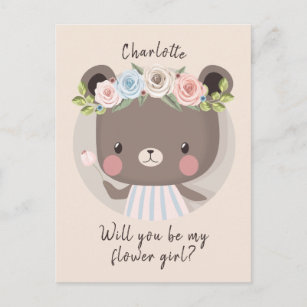 Bear Flower Girl Proposal Card