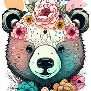 Bear Flower Plus Size T-Shirt