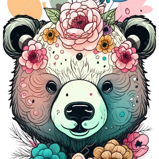 Bear Flower Plus Size T-Shirt