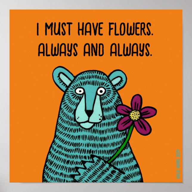 Bear & Flower Poster (Front)