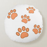 Bear foot design round pillow