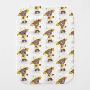Bear-foot in the Rain Baby Burp Cloth