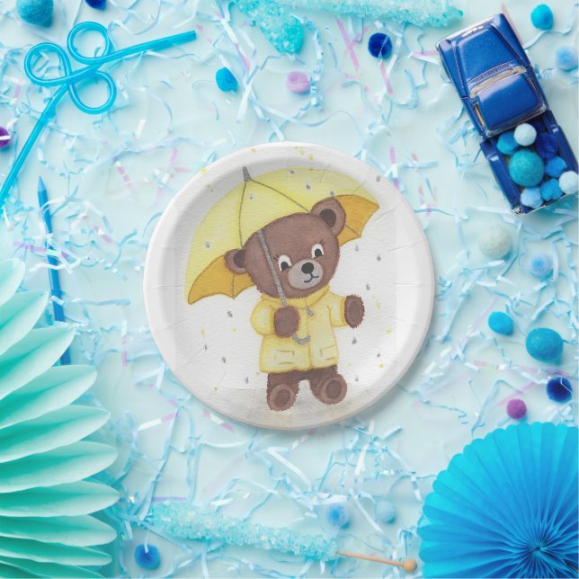 Bear-foot in the Rain Paper Plates (Party)