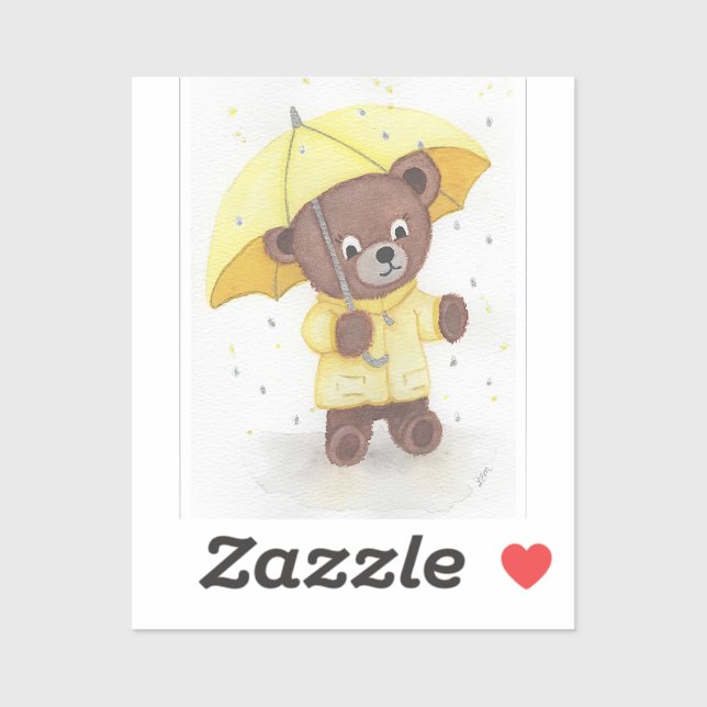 Bear-foot in the Rain Sticker (Sheet)