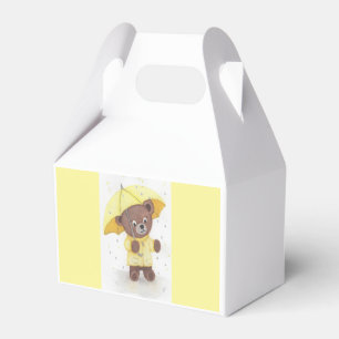 Bear-foot in the Rain Teddy Bear Favor Boxes