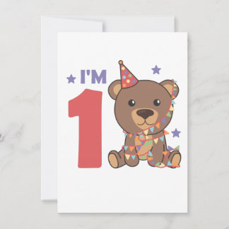 Bear For The First Birthday For Children 1 Year Ho Holiday Card