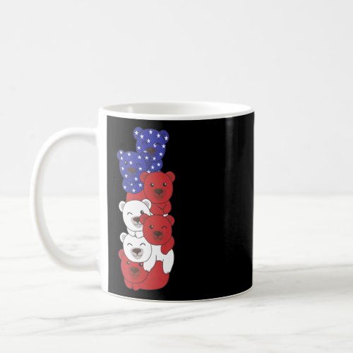 Bear For The Fourth Of July Usa Flag Usa Bears Pil Coffee Mug