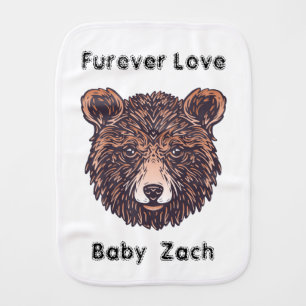 Bear Forest Animal Funny Name Baby Burp Cloth