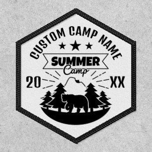 Bear Forest Black & White Custom Summer Camp Patch