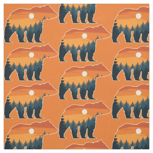 Bear Forest custom color fabric (Swatch)