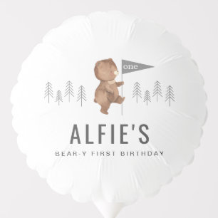 Bear Forest First Birthday Balloon