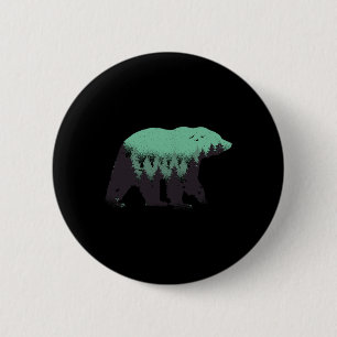 Bear Forest Nature Grizzly Hiking Outdoor Hunting Button