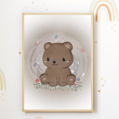 Bear Forest Nursery Poster Print Kids Room Decor