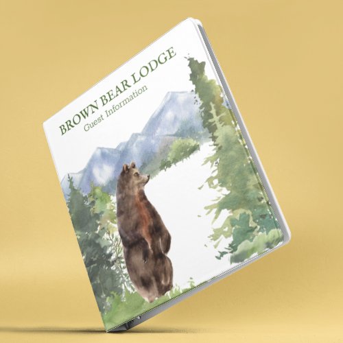 Bear Forest Woodland Cabin Guest Information  3 Ring Binder