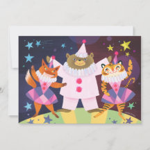 Bear, Fox and Tiger Pierrot Clown DIY Blank