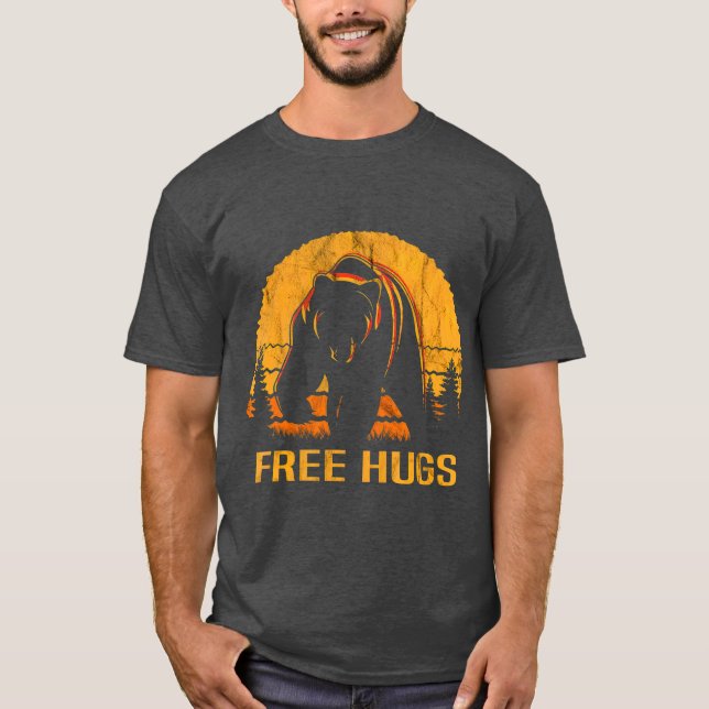 Bear Free Hugs Camping T-Shirt (Front)