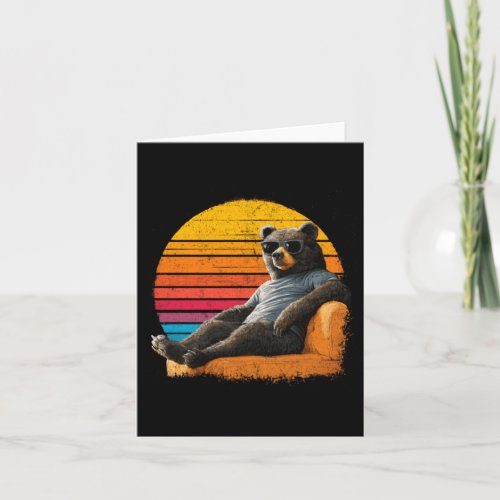 Bear Funny Animal Sungles Vintage Fathers Day Card