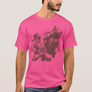 Bear Funny Man Punching Bear Retro Vintage Hunting T-Shirt