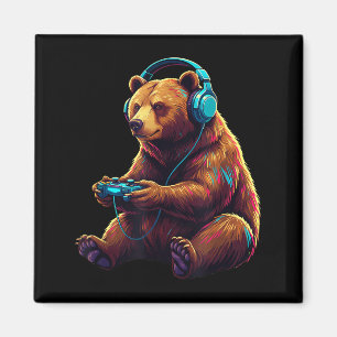 Bear Gaming Animal Video Games Funny Bear  Magnet