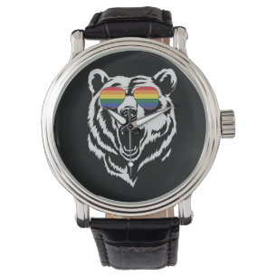 Bear Gay LGBTQ Rainbow Sunglasses Pride Flag Watch