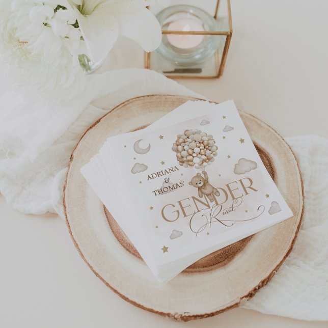 Bear Gender Gender Reveal Napkins (Creator Uploaded)