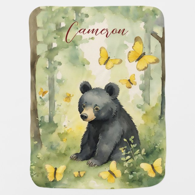 Bear Gender Neutral Baby Blanket (Front)