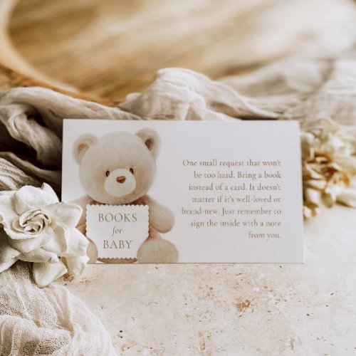 Bear Gender Neutral Books for Baby Enclosure Card