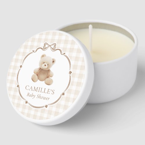 Bear Gender Neutral Gingham Baby Shower