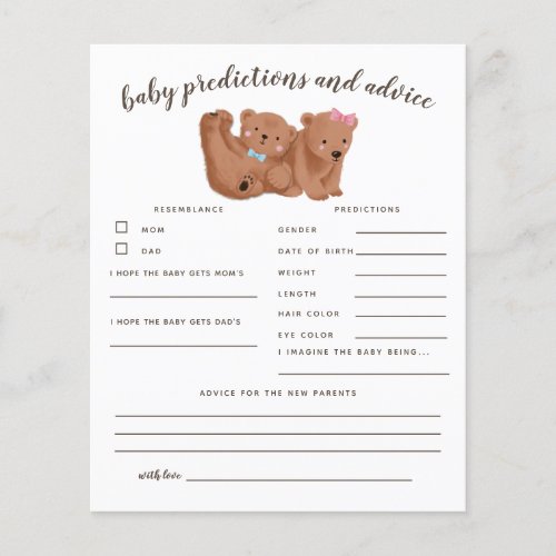 Bear Gender Reveal Baby Predictions and Advice