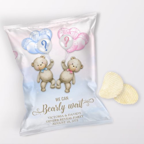 Bear Gender Reveal Baby Shower Chip Bag Wrapper